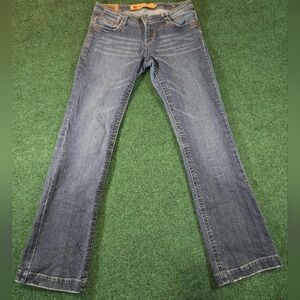 VTG Apple Bottom Jeans Flared 7/8 *Missing button* Embellished Y2K Rhinestone